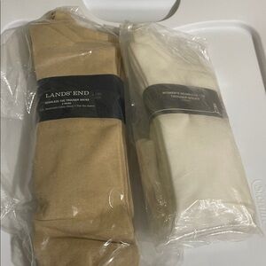 Lands' End Women's Seamless Toe Trouser Socks - Tan and White Sz 10-13 L/XL